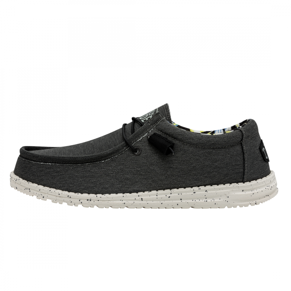 Hey Dude Shoes - Wally Stretch - Total Black - Surf and Dirt