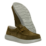WALLY COMF SUEDE DARK OLIVE/STONE GREY