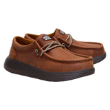 WALLY COMF FULL GRAIN LEATHER ROBE BROWN/MOLE BROWN