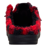 WALLY SLIPPER BUFFALO PLAID FLAME SCARLET/BLACK