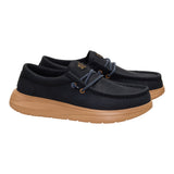 WALLY COMF FULL GRAIN LEATHER BLACK/TOBACCO BROWN