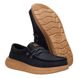WALLY COMF FULL GRAIN LEATHER BLACK/TOBACCO BROWN